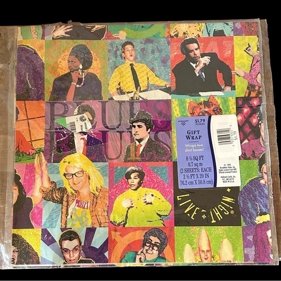 TWO Packages Of Vintage SNL Saturday Night Live Wrapping Paper UNOPENED - Picture 1 of 5